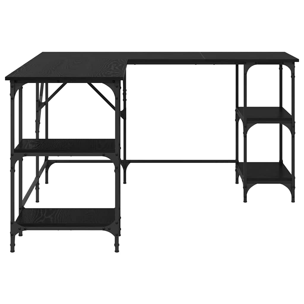 vidaXL Schreibtisch Schwarz Eichen-Optik 139 x 139 x 75 cm