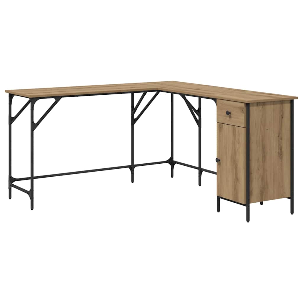 vidaXL Schreibtisch Artisan-Eiche 141 x 141 x 75 cm Holzwerkstoff