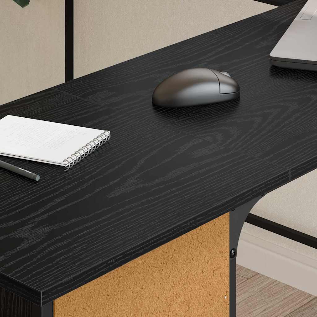 vidaXL Schreibtisch Schwarz Eichen-Optik 141 x 141 x 75 cm