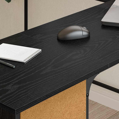 vidaXL Schreibtisch Schwarz Eichen-Optik 141 x 141 x 75 cm