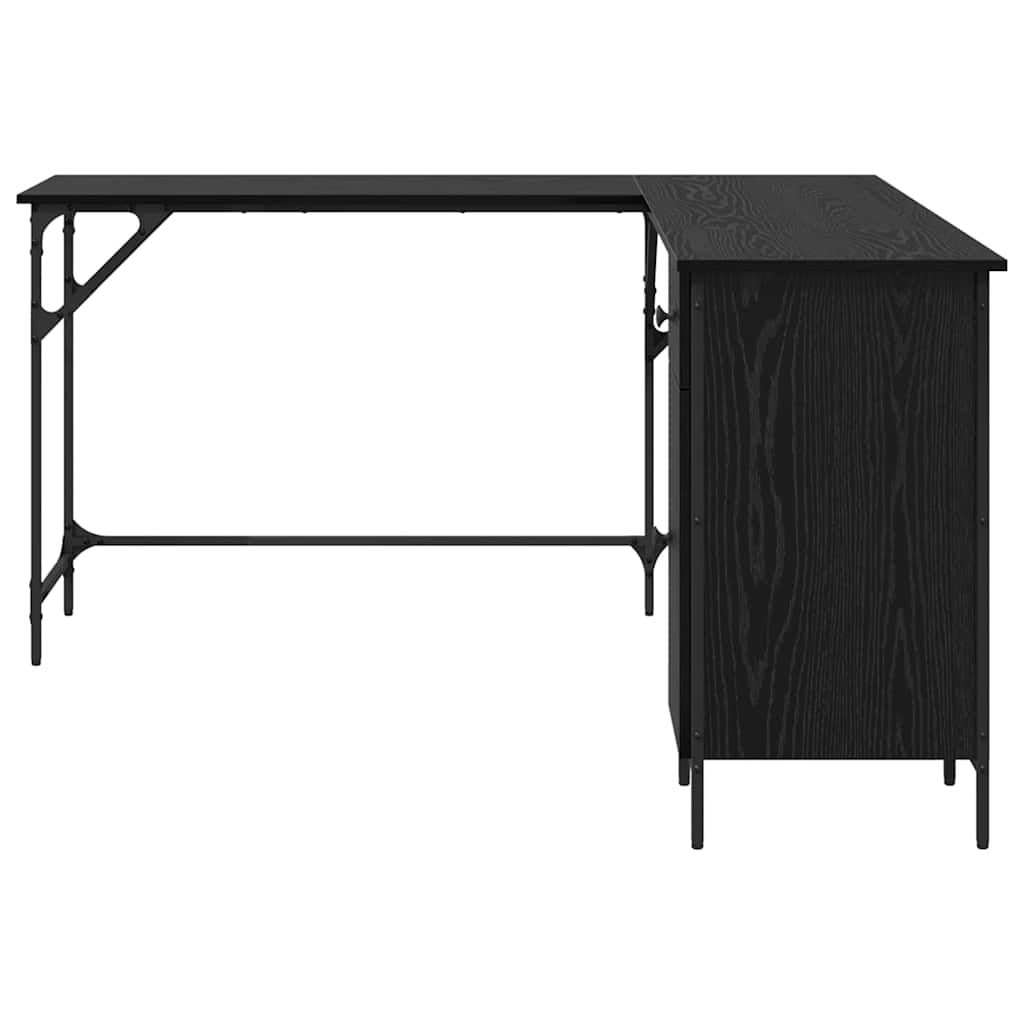 vidaXL Schreibtisch Schwarz Eichen-Optik 141 x 141 x 75 cm