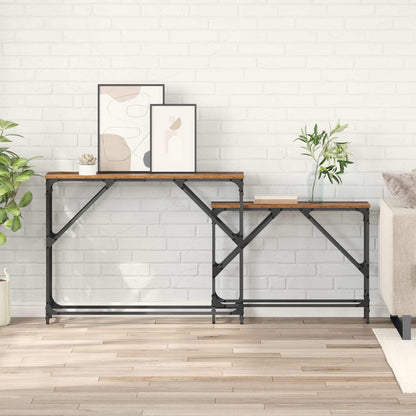 vidaXL Konsolentisch 2 pcs Altholz 100 x 28 x 75 cm Holzwerkstoff