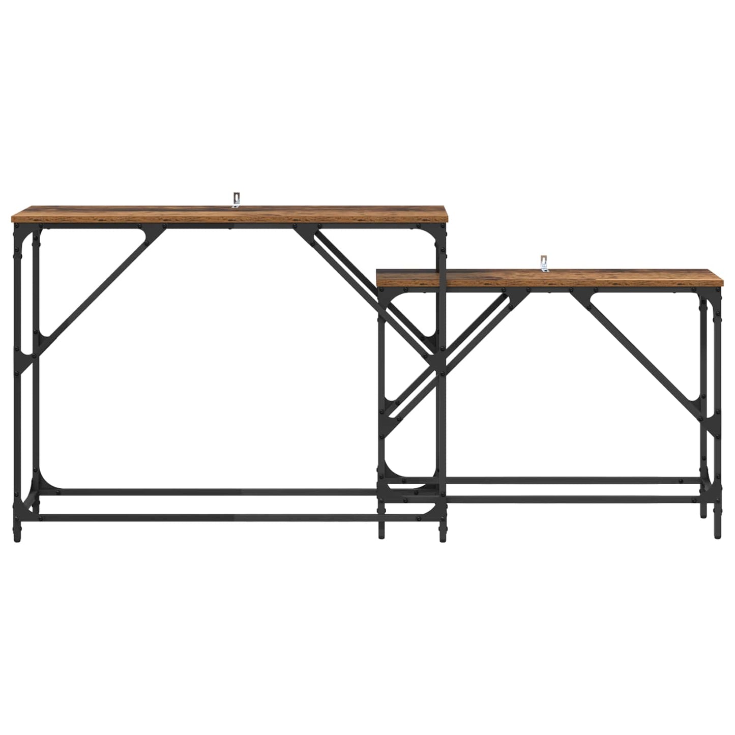 vidaXL Konsolentisch 2 pcs Altholz 100 x 28 x 75 cm Holzwerkstoff