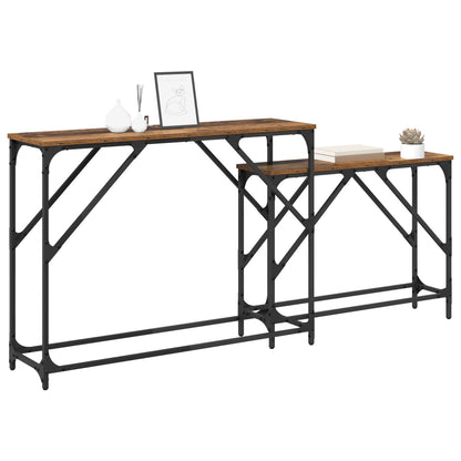 vidaXL Konsolentisch 2 pcs Altholz 100 x 28 x 75 cm Holzwerkstoff