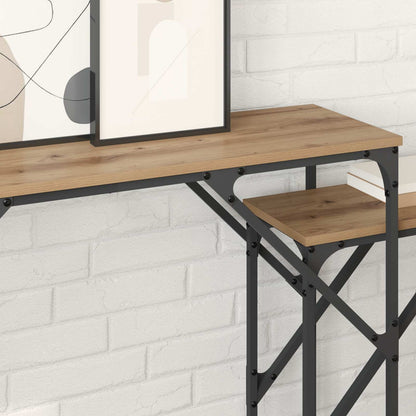vidaXL Konsolentisch 2 pcs Artisan-Eiche 100 x 28 x 75 cm