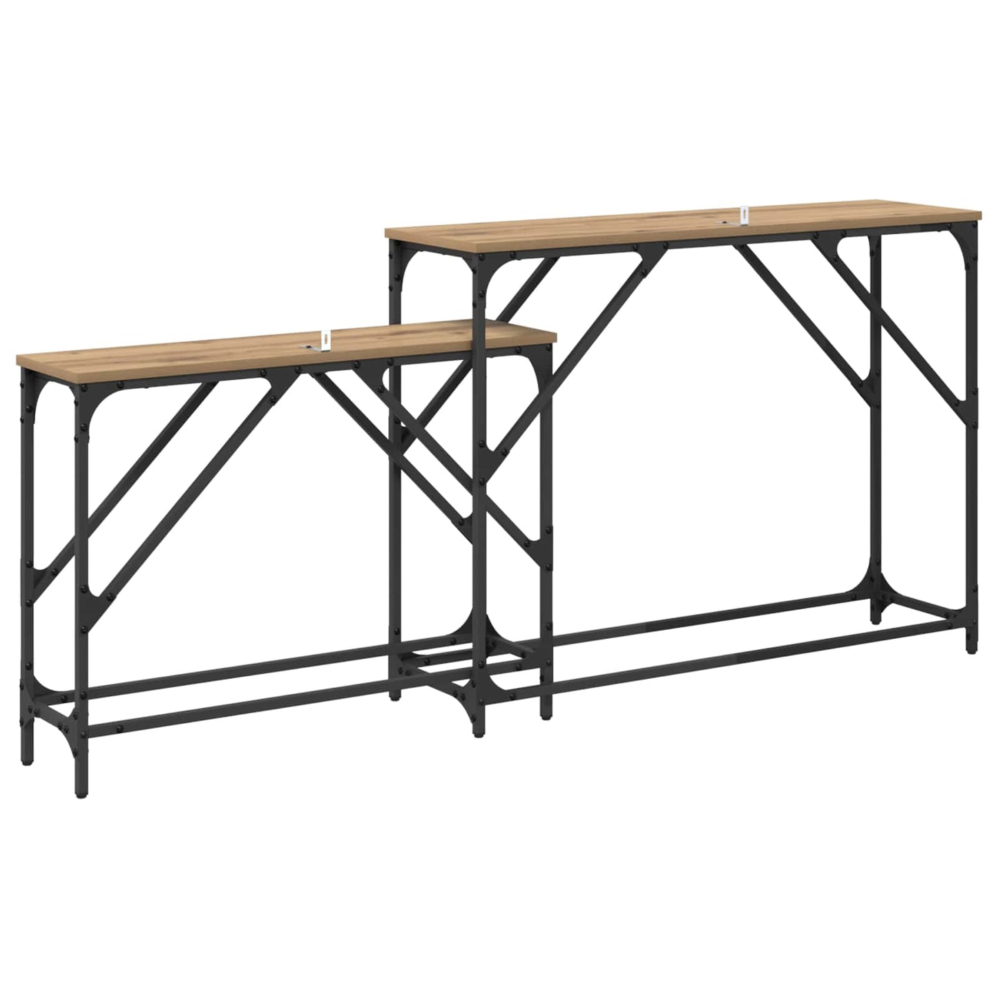 vidaXL Konsolentisch 2 pcs Artisan-Eiche 100 x 28 x 75 cm