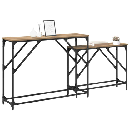 vidaXL Konsolentisch 2 pcs Artisan-Eiche 100 x 28 x 75 cm