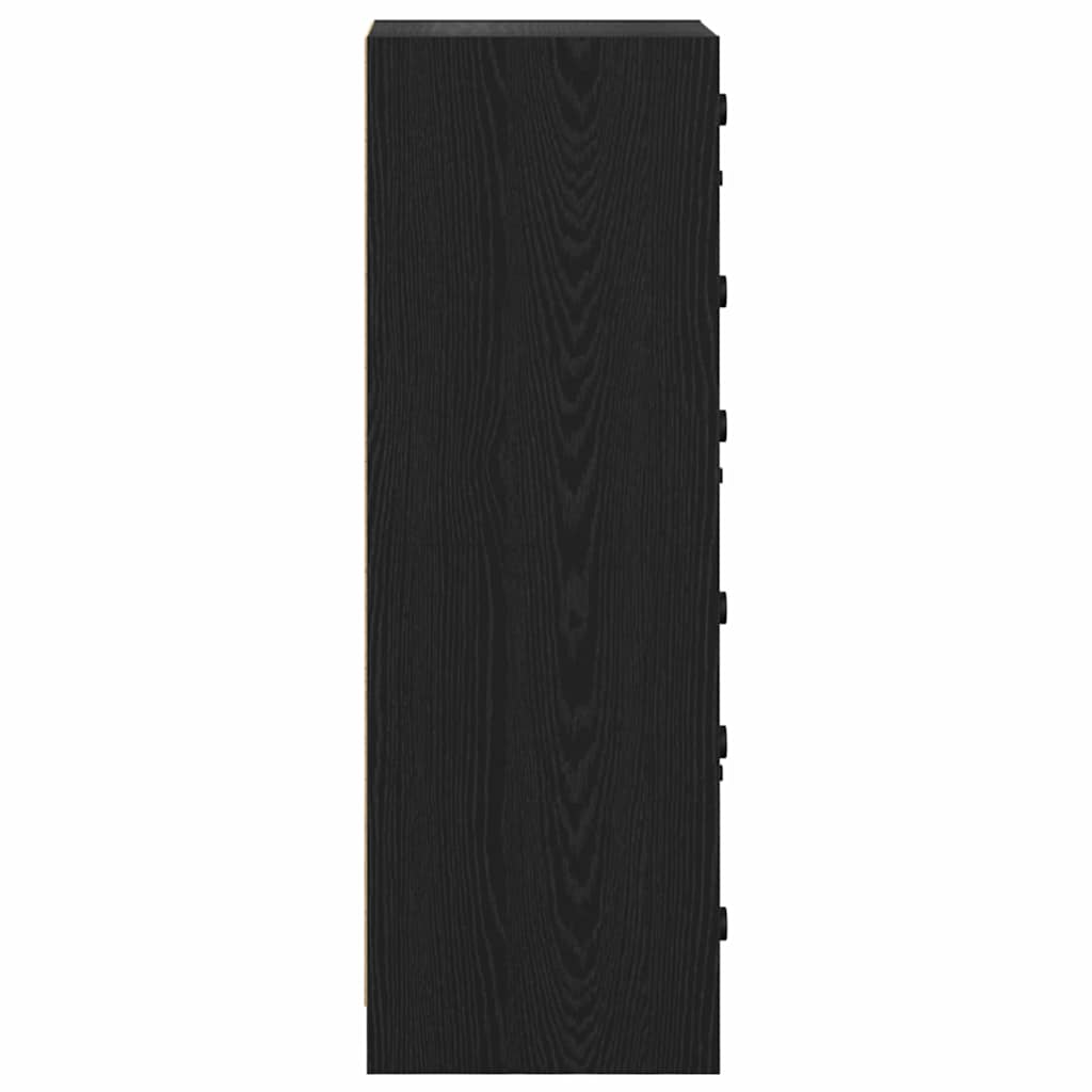 Highboard Schwarz Eichen-Optik 35 x 37 x 109 cm Holzwerkstoff