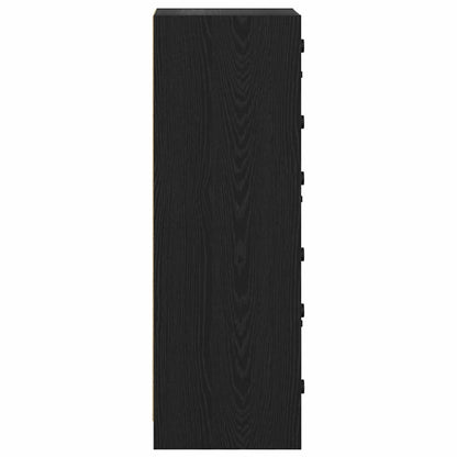 Highboard Schwarz Eichen-Optik 35 x 37 x 109 cm Holzwerkstoff