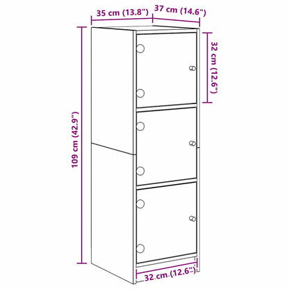 vidaXL Highboard Schwarz Eichen-Optik 35 x 37 x 109 cm Holzwerkstoff