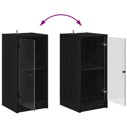 Sideboard Schwarz Eichen-Optik 35 x 37 x 76 cm Holzwerkstoff