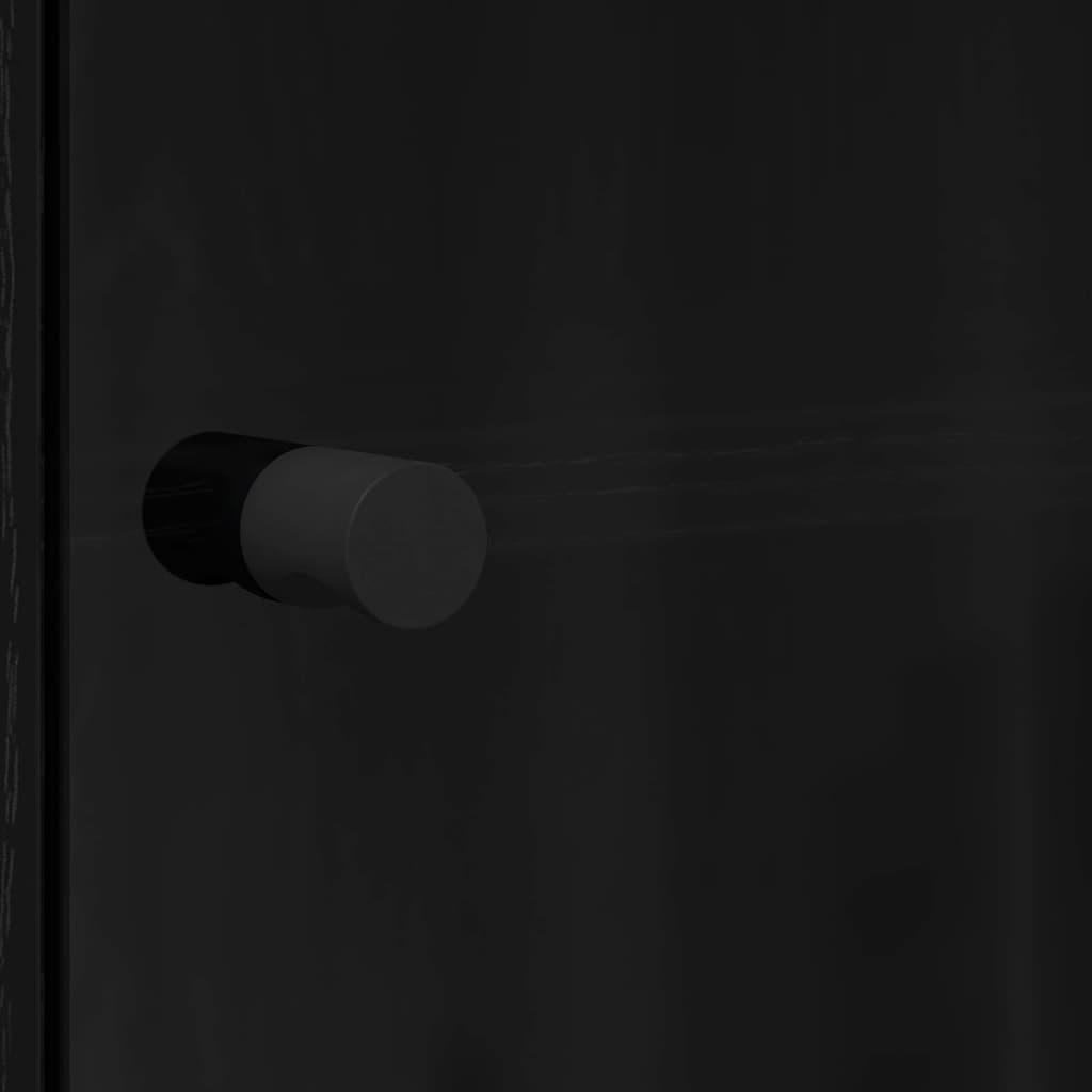 Highboard Schwarz Eichen-Optik 35 x 37 x 142 cm Holzwerkstoff