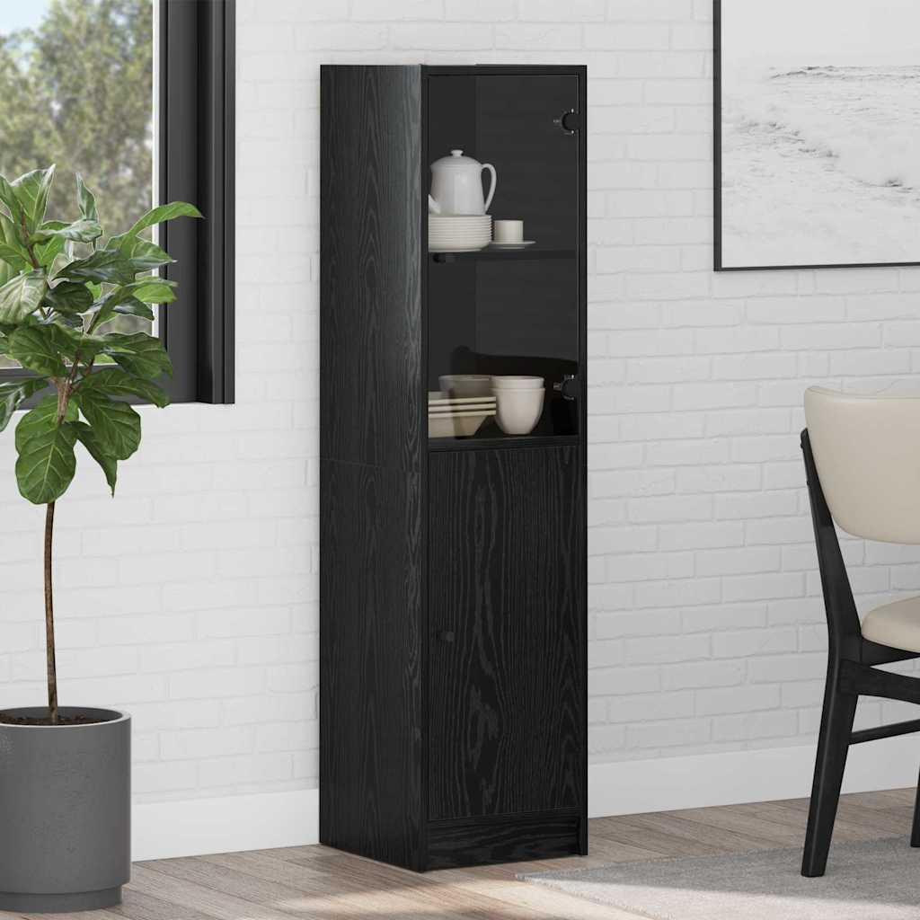 vidaXL Highboard Schwarz Eichen-Optik 35 x 37 x 142 cm Holzwerkstoff