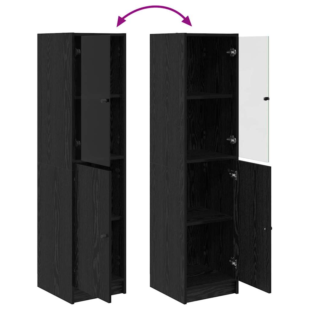vidaXL Highboard Schwarz Eichen-Optik 35 x 37 x 142 cm Holzwerkstoff