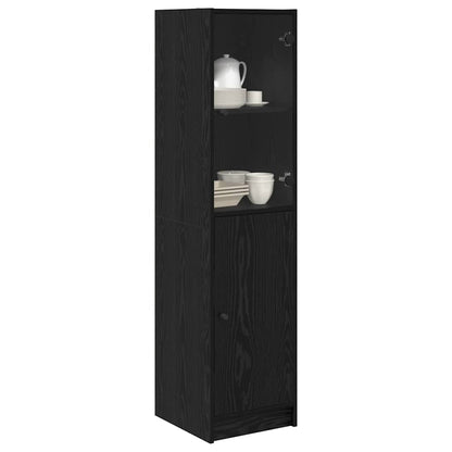 vidaXL Highboard Schwarz Eichen-Optik 35 x 37 x 142 cm Holzwerkstoff