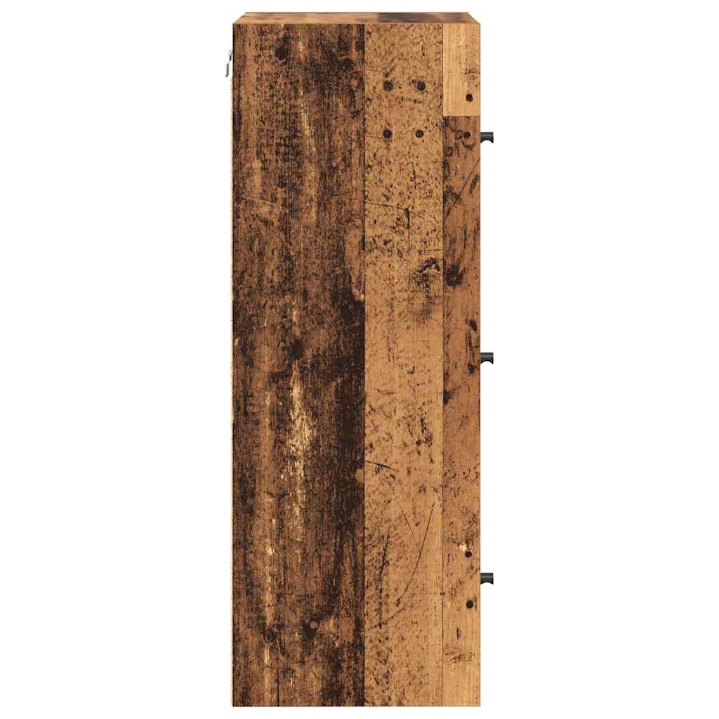 vidaXL Wandschrank Wandmontiert Altholz 35 x 37 x 102 cm Holzwerkstoff