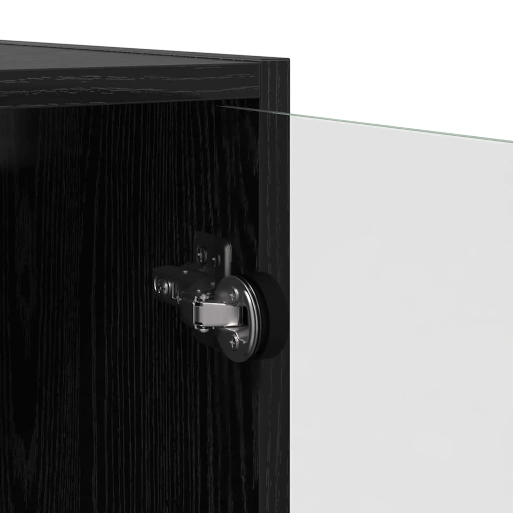 vidaXL Wandschrank Schwarz Eichen-Optik 35 x 37 x 102 cm Holzwerkstoff