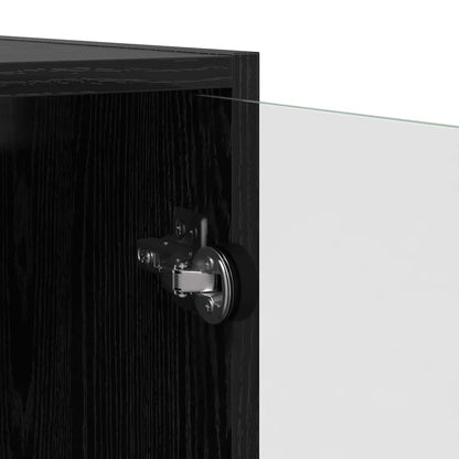 vidaXL Wandschrank Schwarz Eichen-Optik 35 x 37 x 102 cm Holzwerkstoff