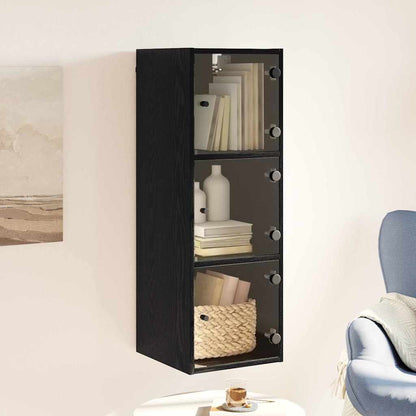 vidaXL Wandschrank Schwarz Eichen-Optik 35 x 37 x 102 cm Holzwerkstoff
