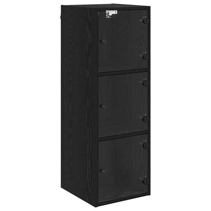 vidaXL Wandschrank Schwarz Eichen-Optik 35 x 37 x 102 cm Holzwerkstoff