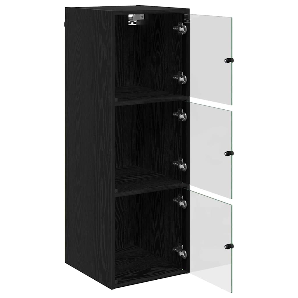 vidaXL Wandschrank Schwarz Eichen-Optik 35 x 37 x 102 cm Holzwerkstoff