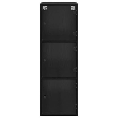 vidaXL Wandschrank Schwarz Eichen-Optik 35 x 37 x 102 cm Holzwerkstoff