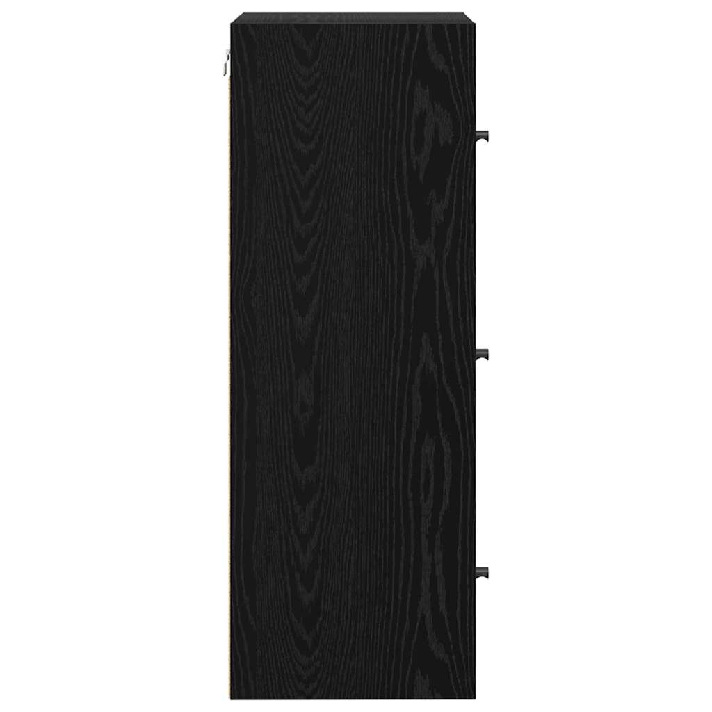 vidaXL Wandschrank Schwarz Eichen-Optik 35 x 37 x 102 cm Holzwerkstoff