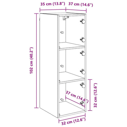 vidaXL Wandschrank Schwarz Eichen-Optik 35 x 37 x 102 cm Holzwerkstoff