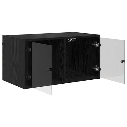 Wandschrank Schwarz Eichen-Optik 68 x 37 x 35 cm Holzwerkstoff