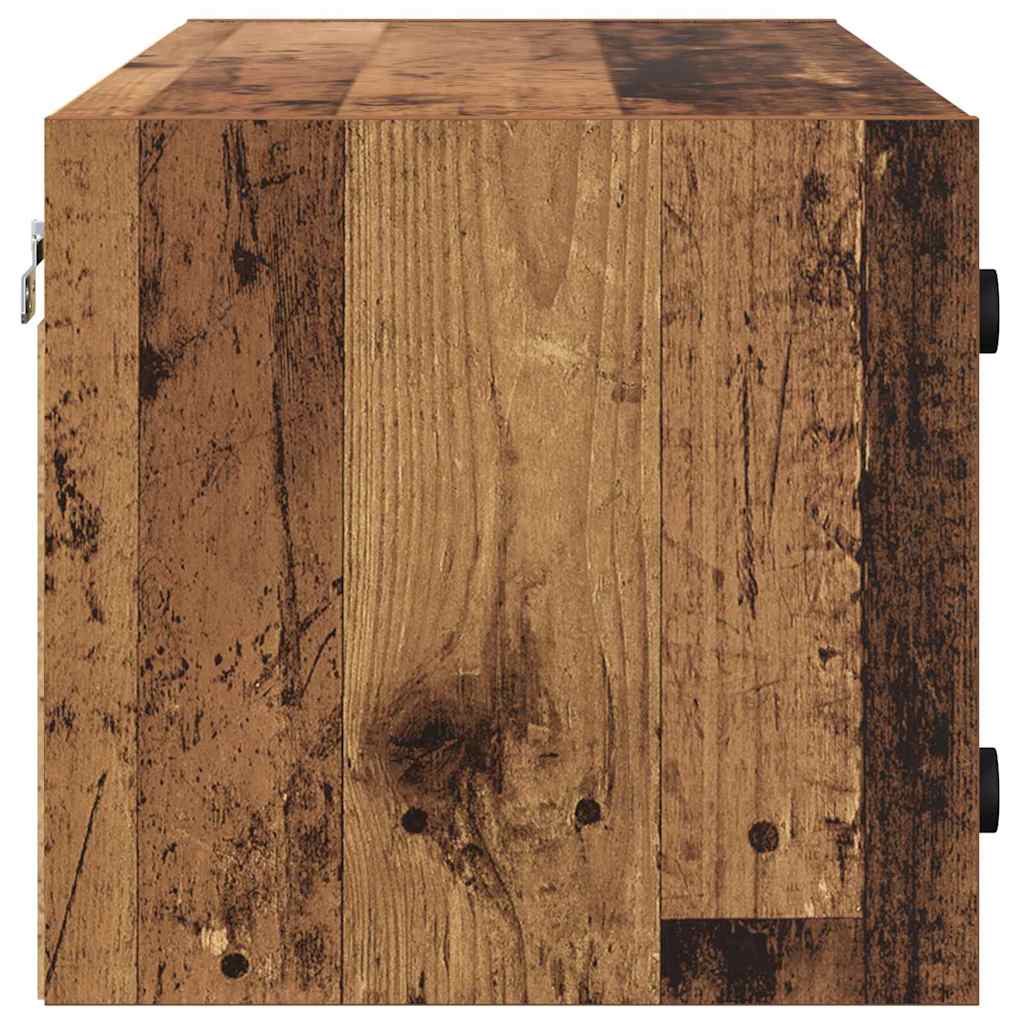 vidaXL Wandschrank Wandmontiert Altholz 102 x 37 x 35 cm Holzwerkstoff