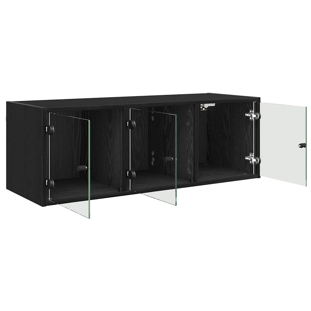 vidaXL Wandschrank Schwarz Eichen-Optik 102 x 37 x 35 cm Holzwerkstoff