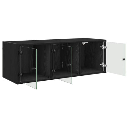 vidaXL Wandschrank Schwarz Eichen-Optik 102 x 37 x 35 cm Holzwerkstoff