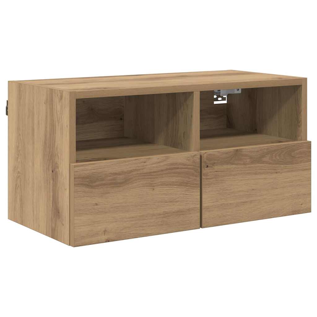 TV-Wandregale 2 pcs Artisan-Eiche 60 x 30 x 30 cm Holzwerkstoff