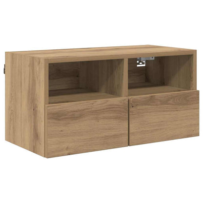 TV-Wandregale 2 pcs Artisan-Eiche 60 x 30 x 30 cm Holzwerkstoff
