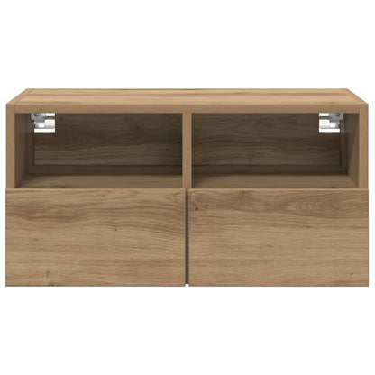 TV-Wandregale 2 pcs Artisan-Eiche 60 x 30 x 30 cm Holzwerkstoff