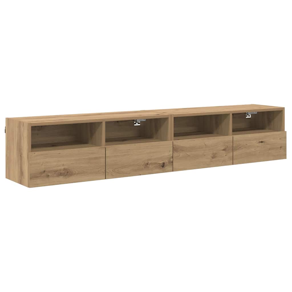 TV-Wandregale 2 pcs Artisan-Eiche 80 x 30 x 30 cm Holzwerkstoff