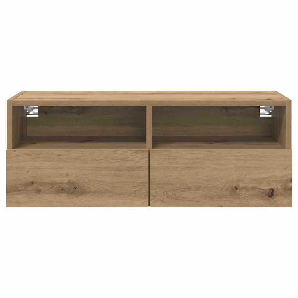 TV-Wandregale 2 pcs Artisan-Eiche 80 x 30 x 30 cm Holzwerkstoff