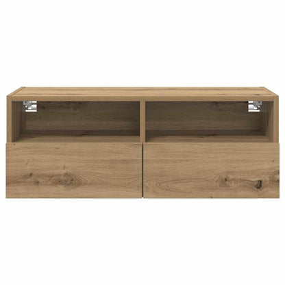 TV-Wandregale 2 pcs Artisan-Eiche 80 x 30 x 30 cm Holzwerkstoff