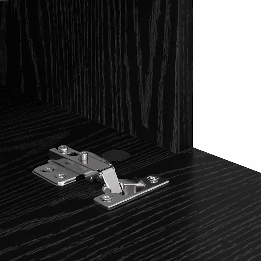 TV-Wandregale 2 pcs Schwarz Eichen-Optik 80 x 30 x 30 cm