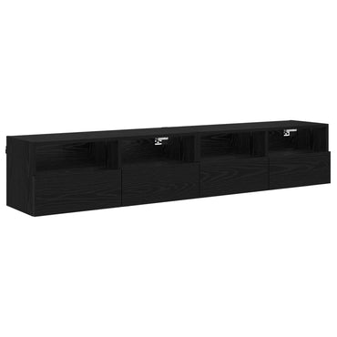 vidaXL TV-Wandregale 2 pcs Schwarz Eichen-Optik 80 x 30 x 30 cm