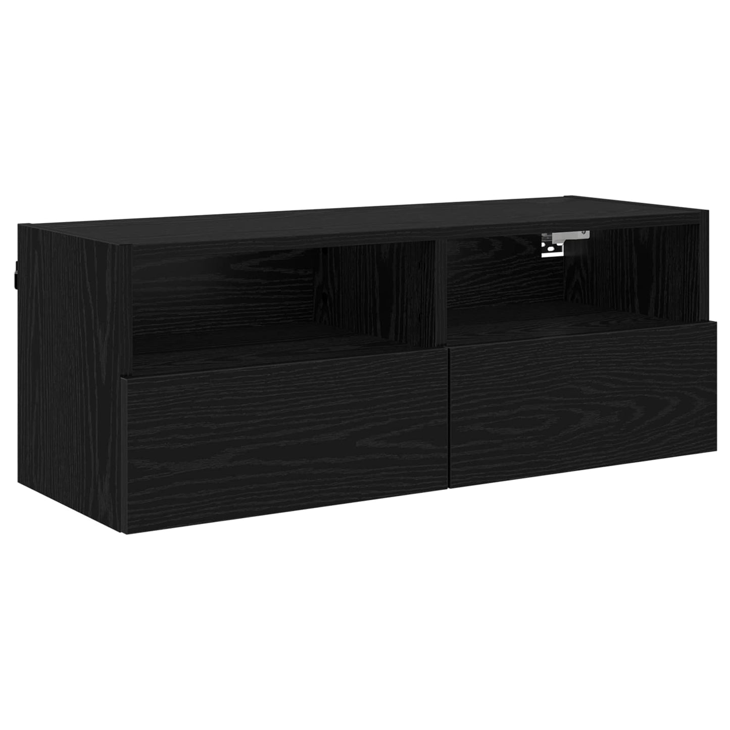 vidaXL TV-Wandregale 2 pcs Schwarz Eichen-Optik 80 x 30 x 30 cm