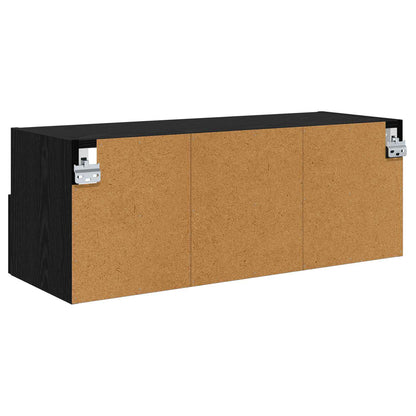vidaXL TV-Wandregale 2 pcs Schwarz Eichen-Optik 80 x 30 x 30 cm