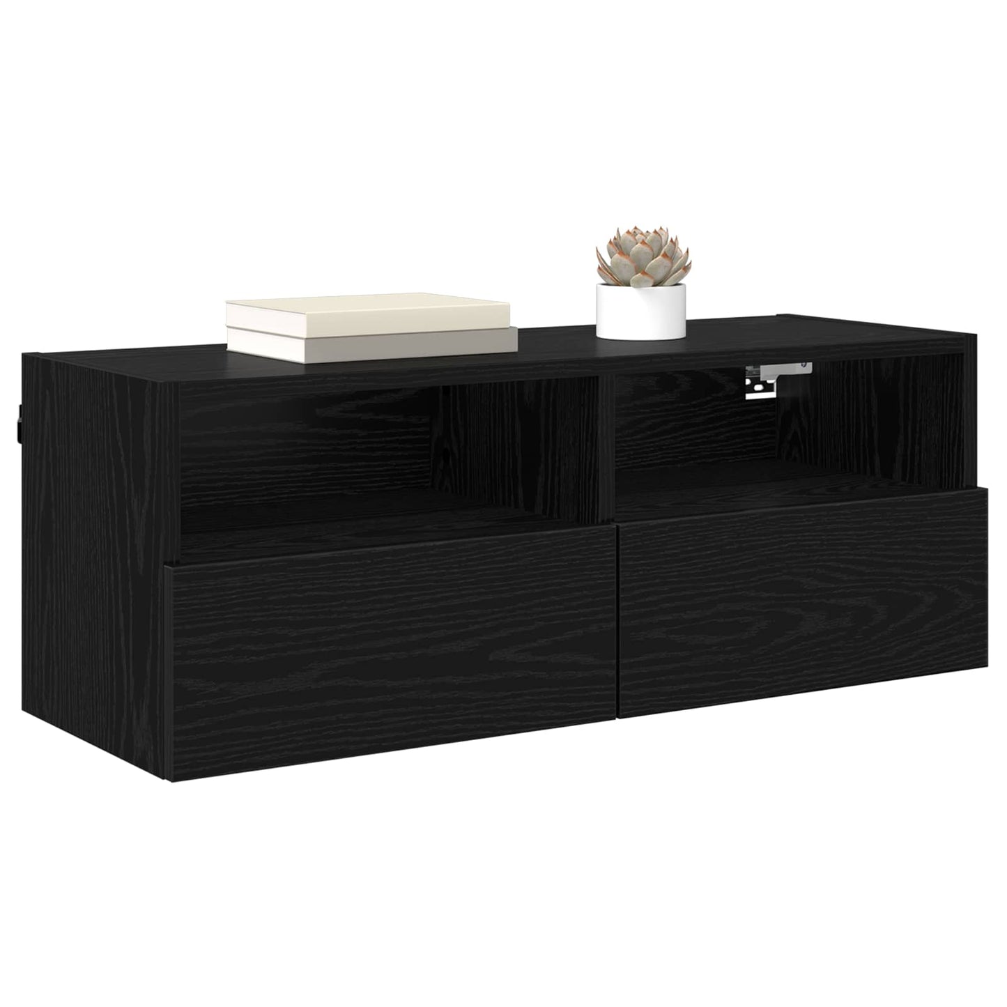 vidaXL TV-Wandregale 2 pcs Schwarz Eichen-Optik 80 x 30 x 30 cm
