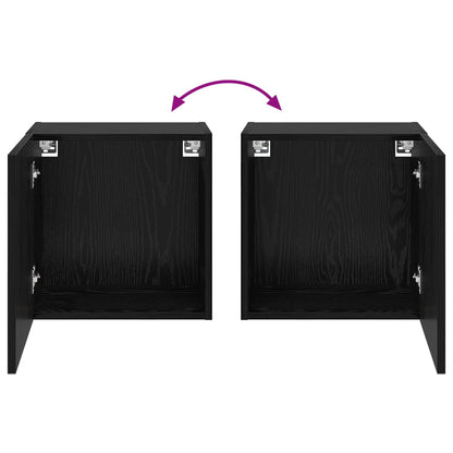 vidaXL TV-Wandschrank Schwarz Eichen-Optik 40,5x30x40cm Holzwerkstoff