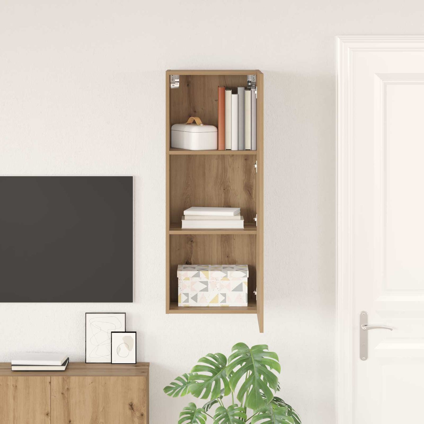 vidaXL TV-Wandschrank Artisan-Eiche 40,5 x 30 x 102 cm Holzwerkstoff