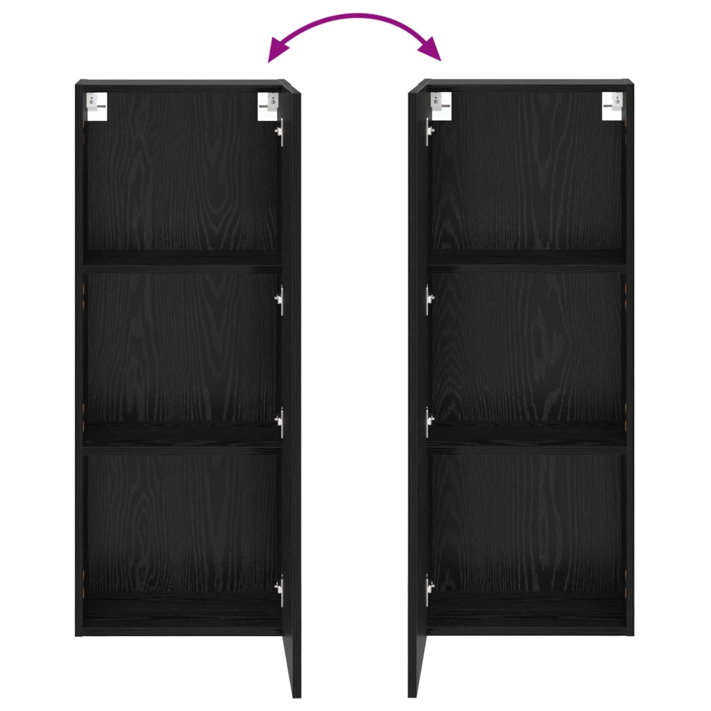 vidaXL TV-Wandschrank Schwarz Eichen-Optik 40,5 x 30 x 102 cm