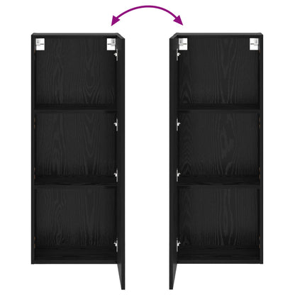 vidaXL TV-Wandschrank Schwarz Eichen-Optik 40,5 x 30 x 102 cm
