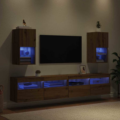 vidaXL Wandmontierte TV-Schränke 2 pcs Artisan-Eiche 30,5 x 30 x 60 cm