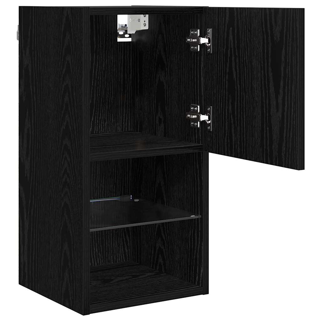 vidaXL Wandmontierter TV-Schrank Schwarz Eichen-Optik Holzwerkstoff