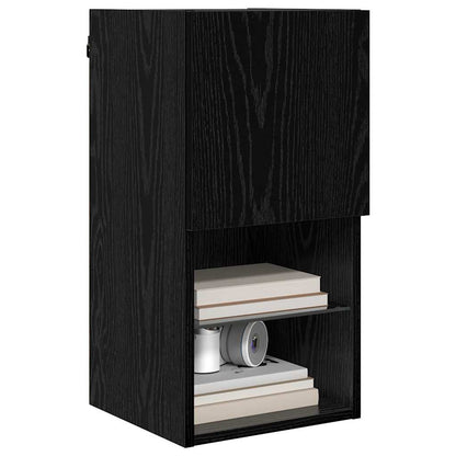 vidaXL Wandmontierter TV-Schrank Schwarz Eichen-Optik Holzwerkstoff
